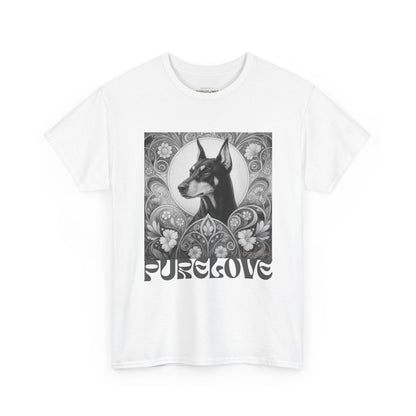 Doberman Vintage Unisex Cotton Tee for Dog Lovers (Black & White)