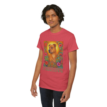 Staffy Tan Vintage Graphic T-Shirt – Unisex Cotton Tee for Dog Lovers