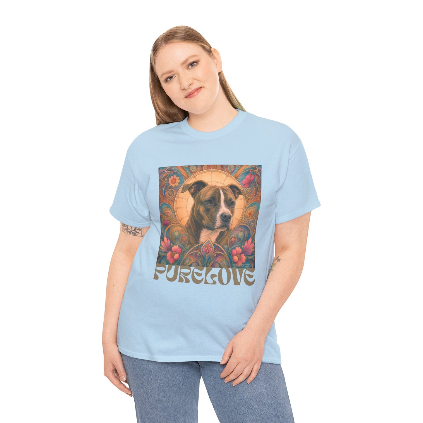 Staffy (Coco) Bull Terrier Vintage Unisex Cotton Tee for Dog Lovers