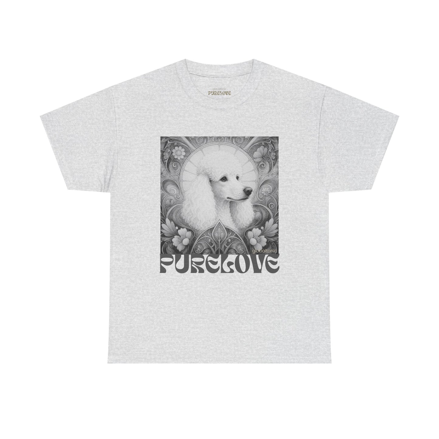 Poodle White Vintage Unisex Cotton Tee for Dog Lovers (Black & White)