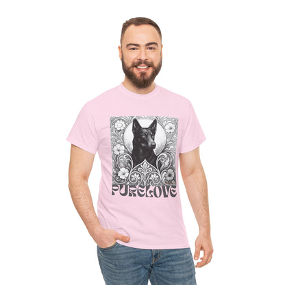 Kelpie Black Vintage Unisex Cotton Tee for Dog Lovers (Black & White)
