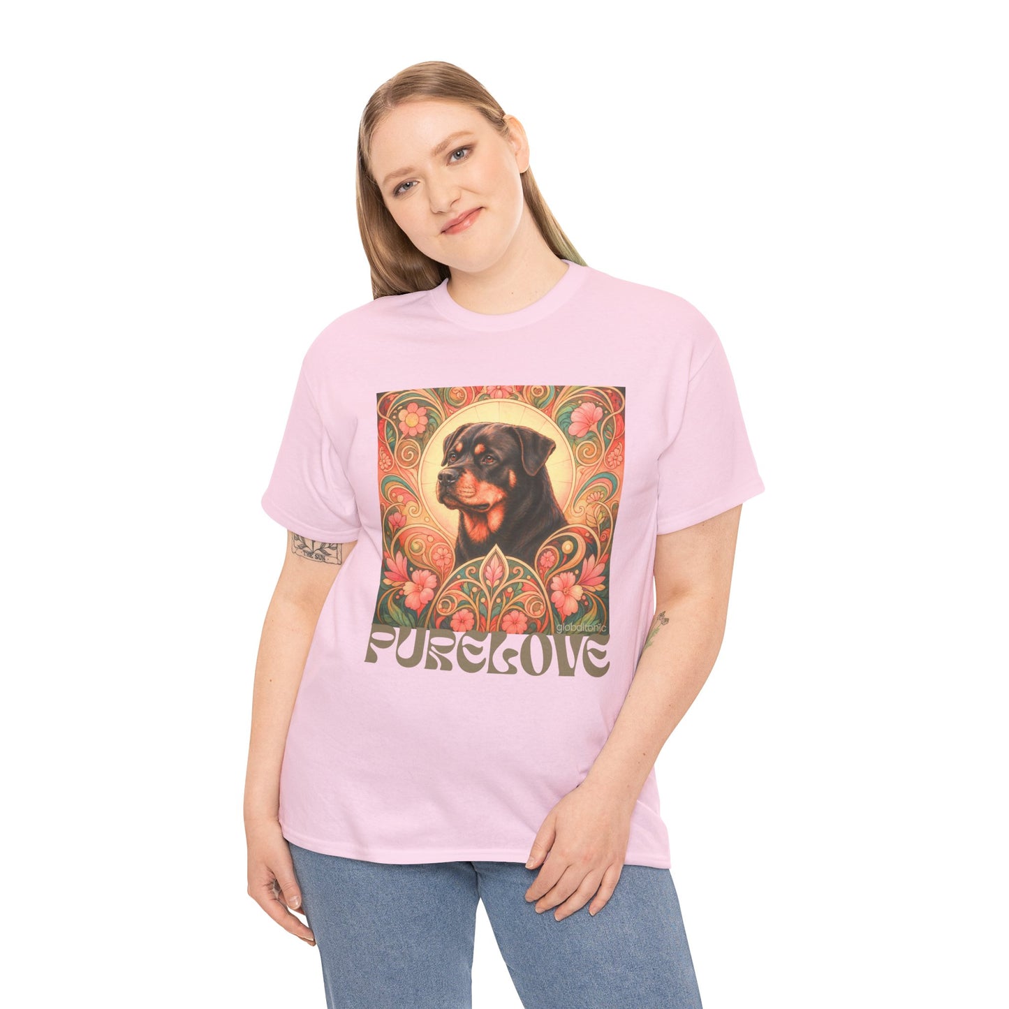 Rottweiler Buddha Vintage Graphic T-Shirt – Unisex Cotton Tee for Dog Lovers