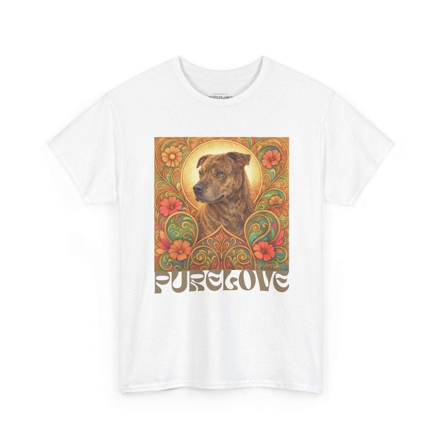 Staffy Brown Brindle Vintage Graphic T-Shirt – Unisex Cotton Tee for Dog Lovers