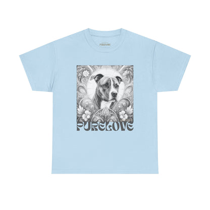 Staffy (Coco) Bull Terrier Vintage Unisex Cotton Tee for Dog Lovers (Black & White)