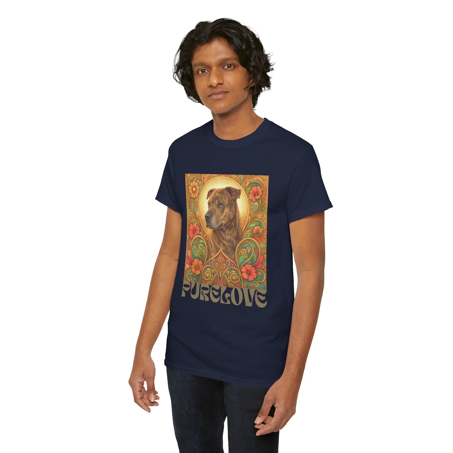 Staffy Brown Brindle Vintage Graphic T-Shirt – Unisex Cotton Tee for Dog Lovers