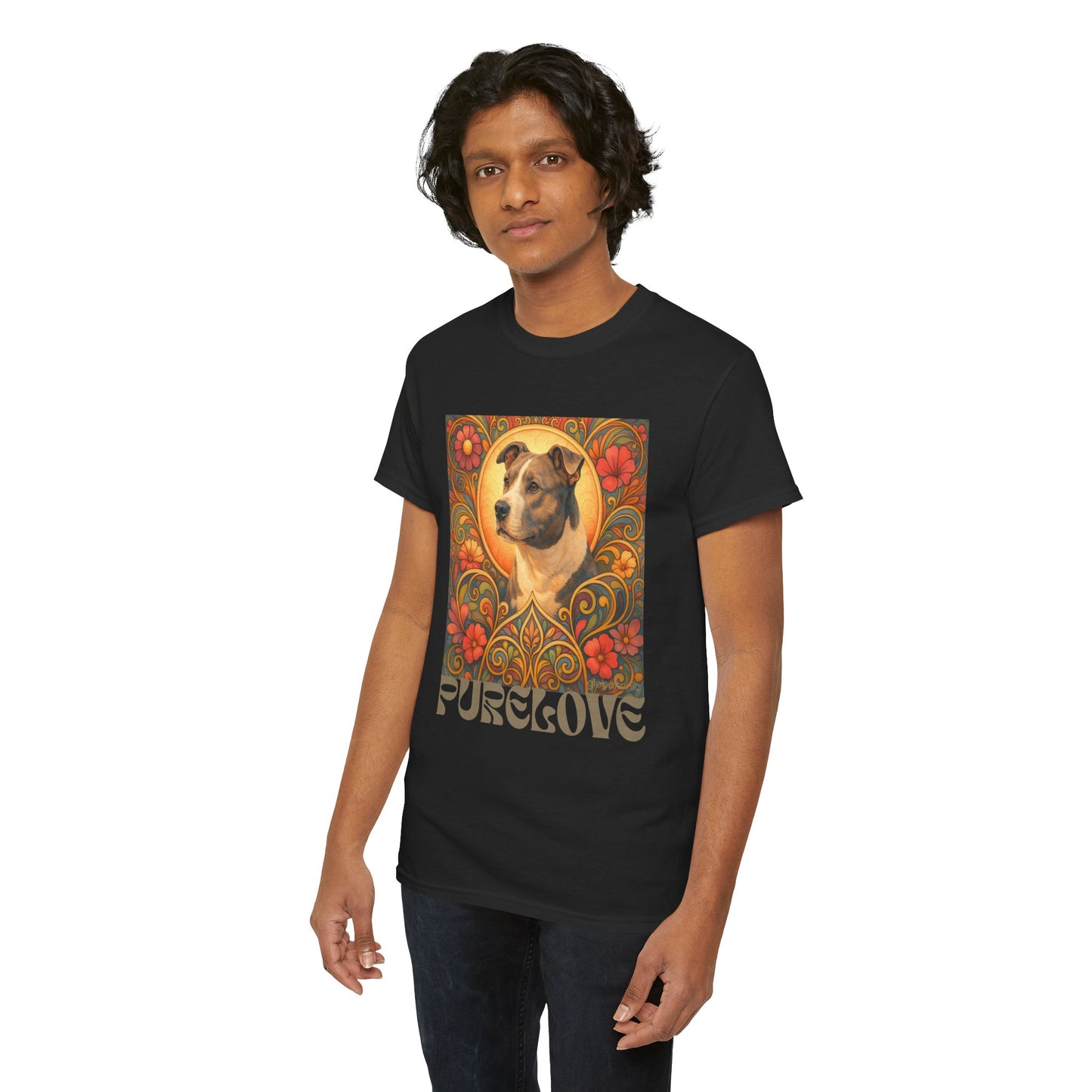 Staffy Grey & White Vintage Graphic T-Shirt – Unisex Cotton Tee for Dog Lovers