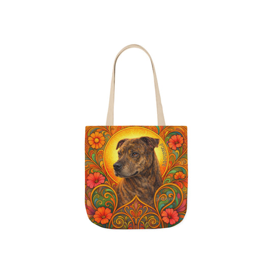Staffy Brown All-Over Print Canvas Tote Bag – Colourful Artistic Dog Lover Gift