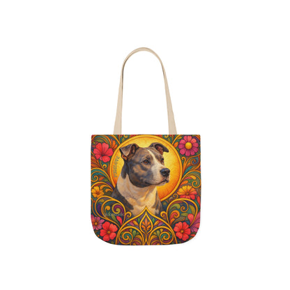 Staffy Grey & White All-Over Print Canvas Tote Bag – Colourful Artistic Dog Lover Gift