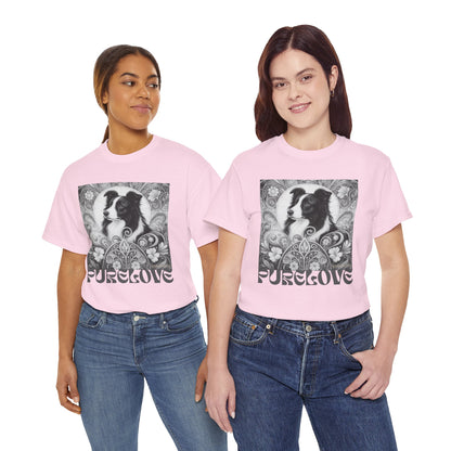 Border Collie Vintage Unisex Cotton Tee for Dog Lovers (Black & White)