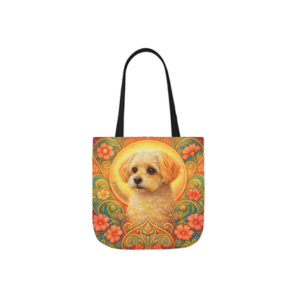 Foxypoo (Foodle) All-Over Print Canvas Tote Bag – Colourful Artistic Dog Lover Gift