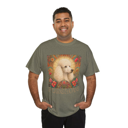 White Poodle Vintage Graphic T-Shirt – Unisex Cotton Tee for Dog Lovers