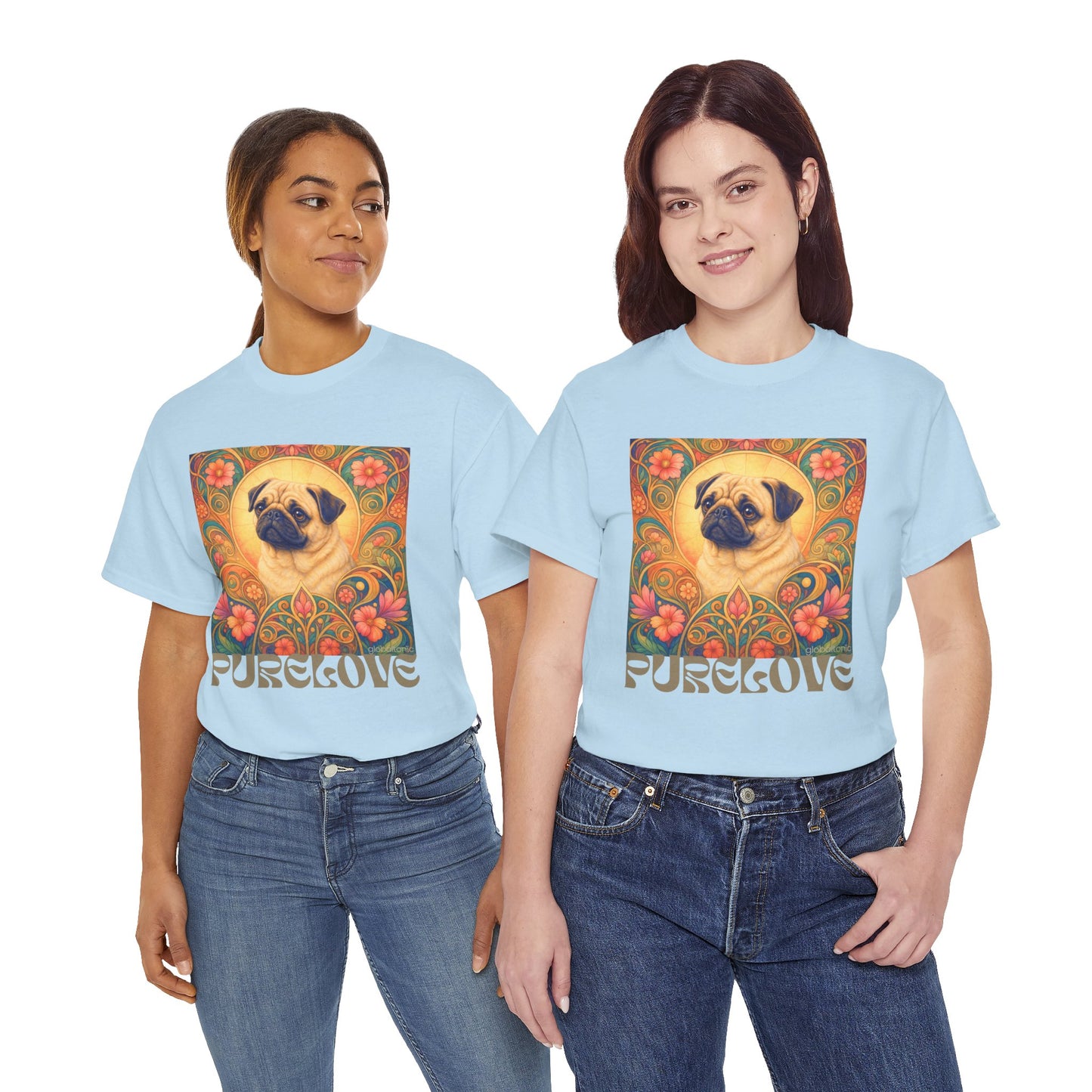 Pug Tan Vintage Graphic T-Shirt – Unisex Cotton Tee for Dog Lovers