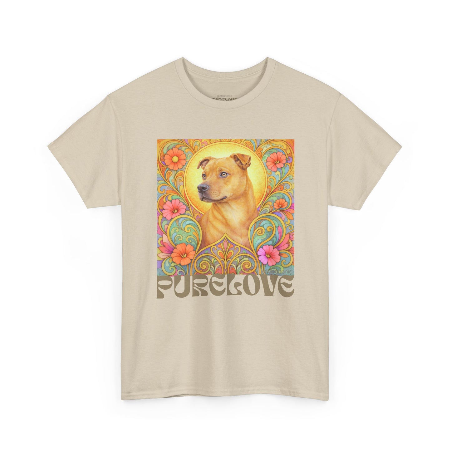 Staffy Tan Vintage Graphic T-Shirt – Unisex Cotton Tee for Dog Lovers