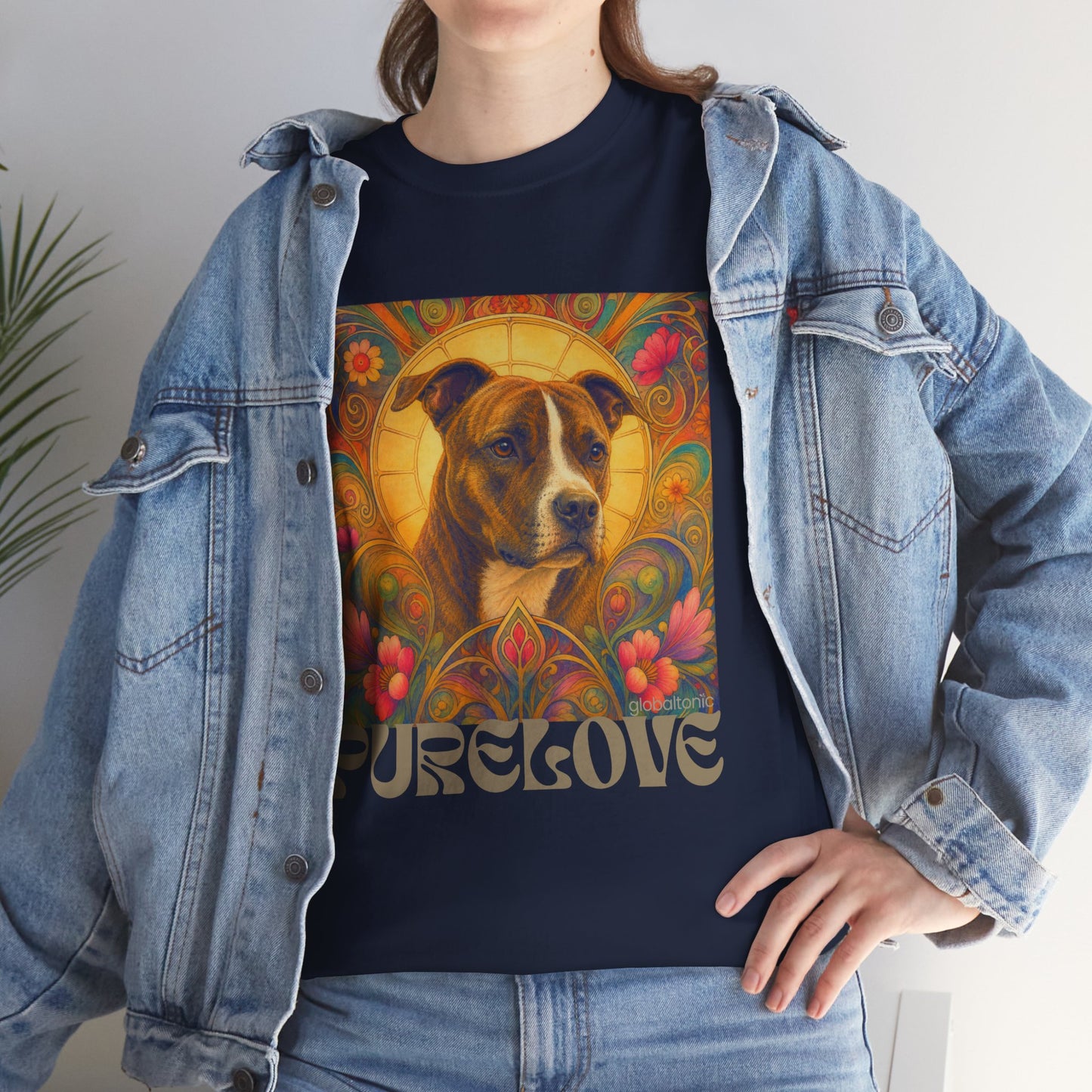 Staffy (Coco) Bull Terrier Vintage Unisex Cotton Tee for Dog Lovers