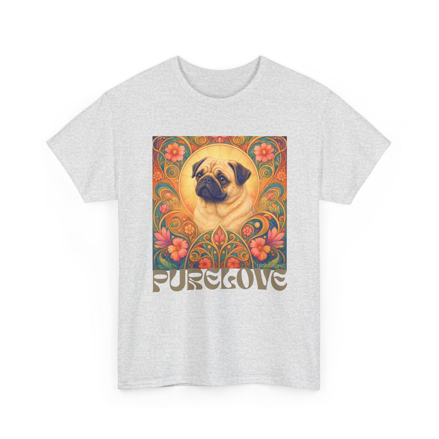 Pug Tan Vintage Graphic T-Shirt – Unisex Cotton Tee for Dog Lovers