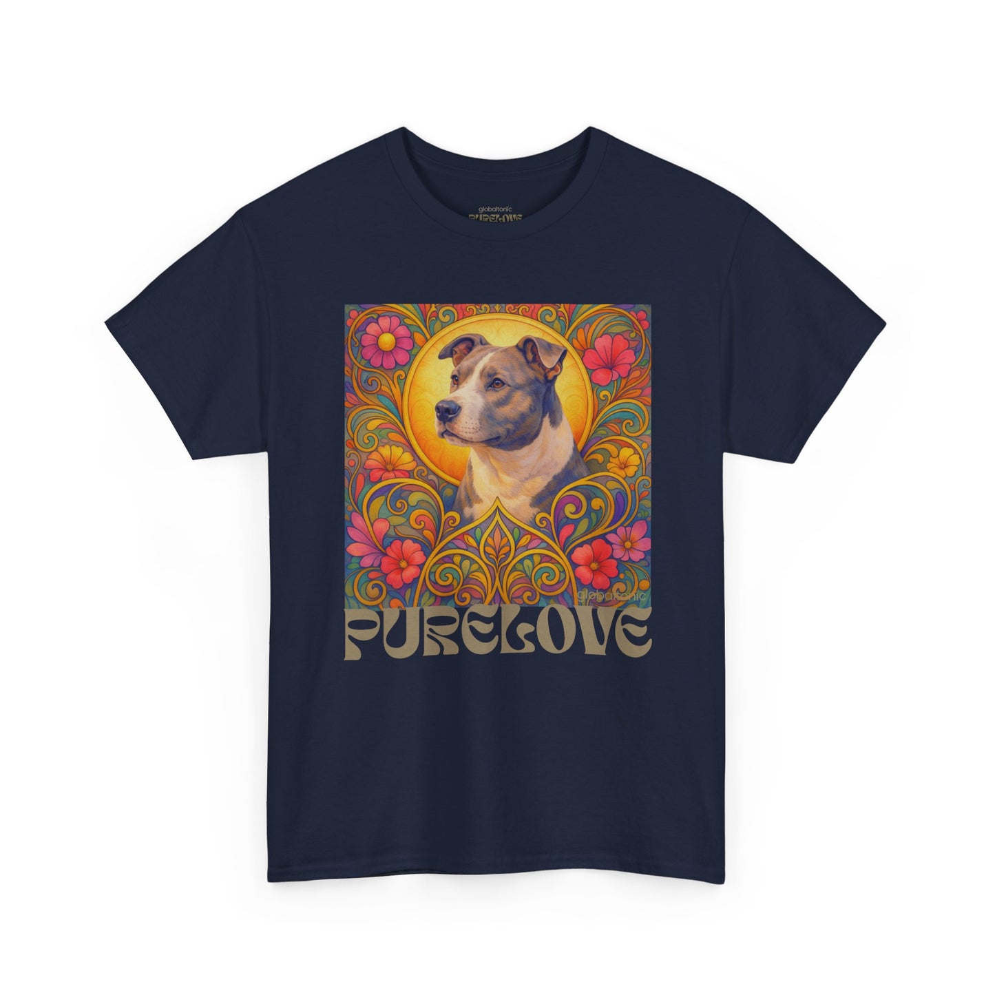 Staffy Grey & White Vintage Graphic T-Shirt – Unisex Cotton Tee for Dog Lovers
