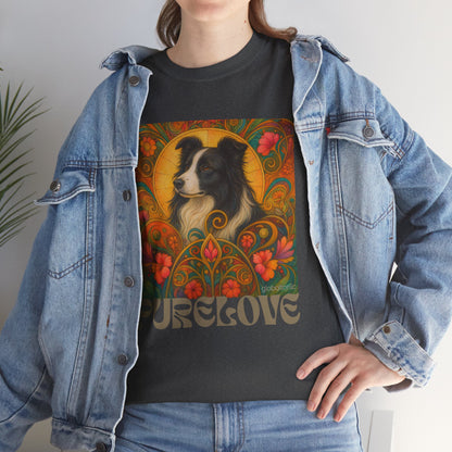 Border Collie (Black & White) Vintage Graphic T-Shirt – Unisex Cotton Tee for Dog Lovers
