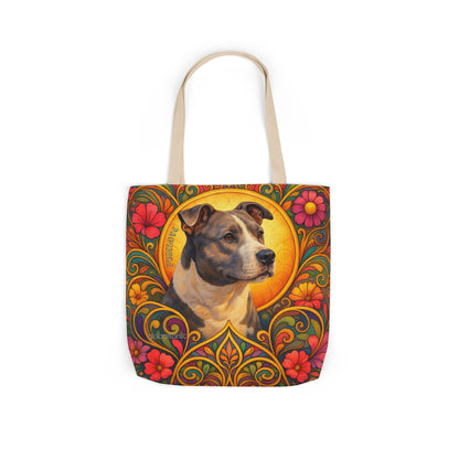 Staffy Grey & White All-Over Print Canvas Tote Bag – Colourful Artistic Dog Lover Gift