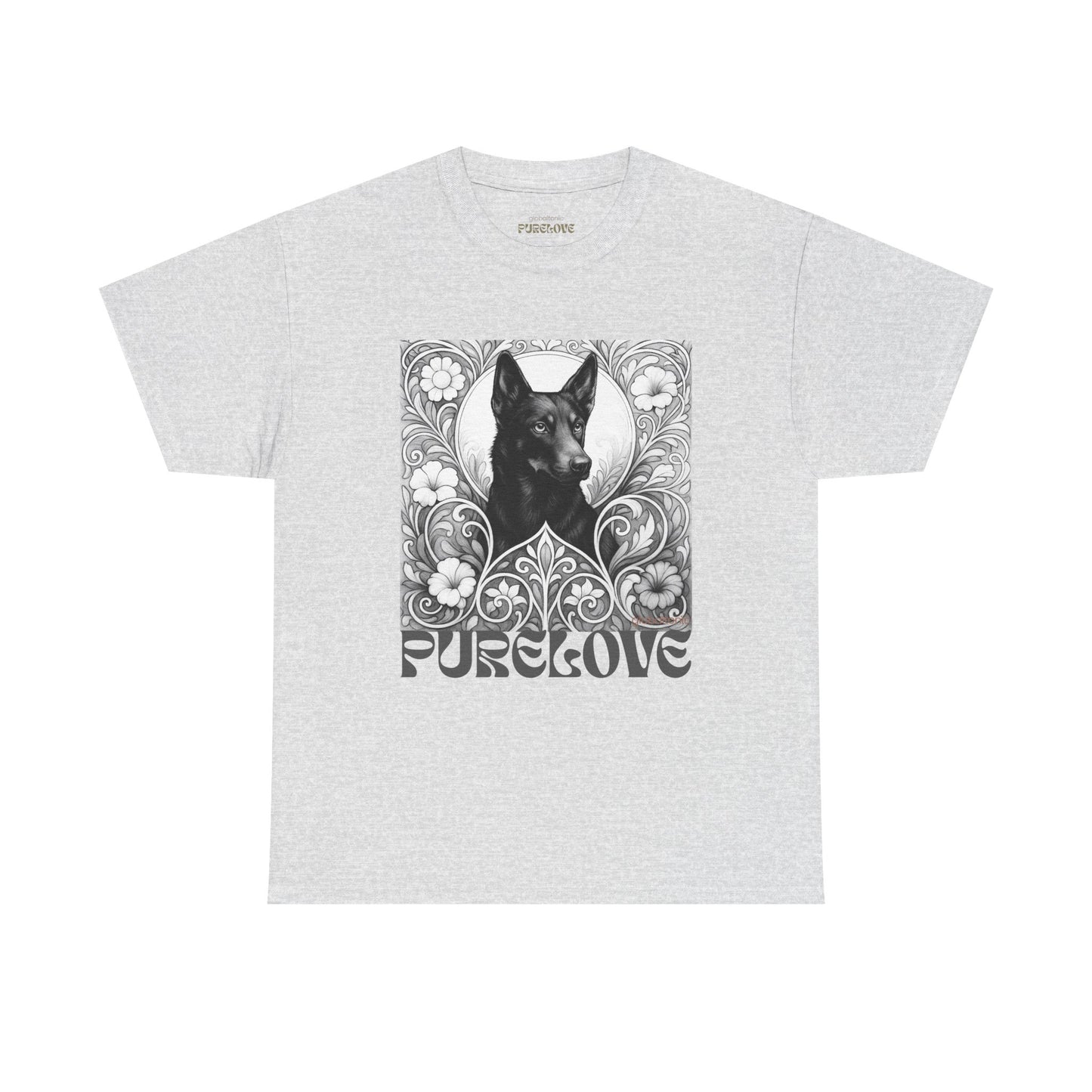 Kelpie Black Vintage Unisex Cotton Tee for Dog Lovers (Black & White)