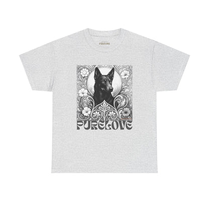 Kelpie Black Vintage Unisex Cotton Tee for Dog Lovers (Black & White)