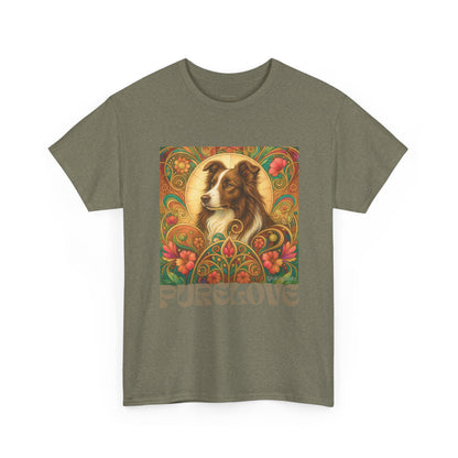 Border Collie (Chocolate & White) Vintage Graphic T-Shirt – Unisex Cotton Tee for Dog Lovers