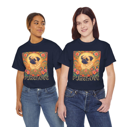 Pug Tan Vintage Graphic T-Shirt – Unisex Cotton Tee for Dog Lovers