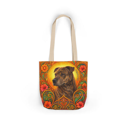 Staffy Brown All-Over Print Canvas Tote Bag – Colourful Artistic Dog Lover Gift