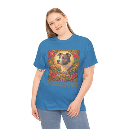 Staffy Grey & White Vintage Graphic T-Shirt – Unisex Cotton Tee for Dog Lovers