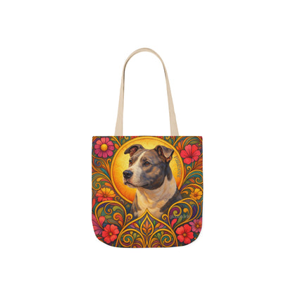 Staffy Grey & White All-Over Print Canvas Tote Bag – Colourful Artistic Dog Lover Gift