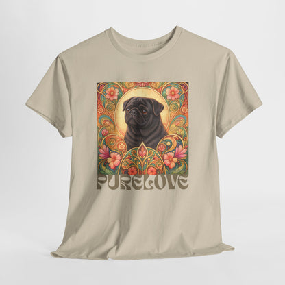 Pug Black Vintage Graphic T-Shirt – Unisex Cotton Tee for Dog Lovers