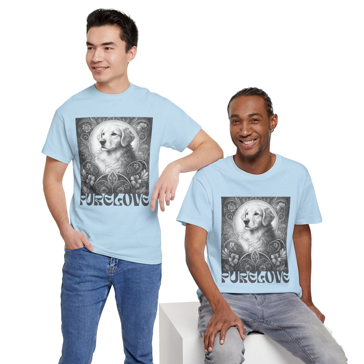 Golden Retriever Vintage Unisex Cotton Tee for Dog Lovers (Black & White)