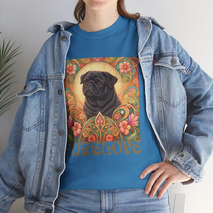 Pug Black Vintage Graphic T-Shirt – Unisex Cotton Tee for Dog Lovers
