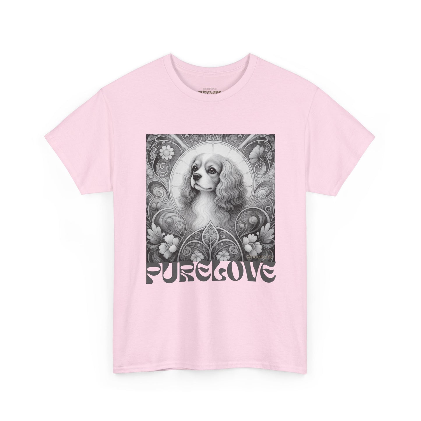 Cavalier King Charles Spaniel Vintage Unisex Cotton Tee for Dog Lovers (Black & White)