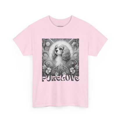 Cavalier King Charles Spaniel Vintage Unisex Cotton Tee for Dog Lovers (Black & White)