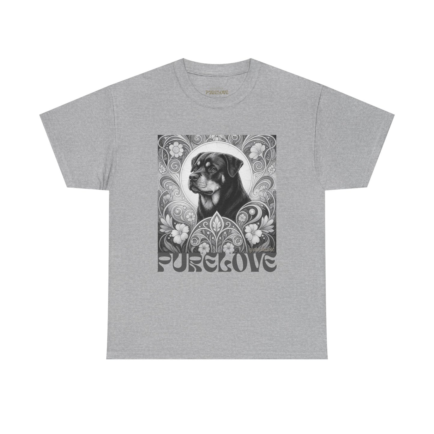 Rottweiler Buddha Vintage Unisex Cotton Tee for Dog Lovers (Black & White T-Shirt)