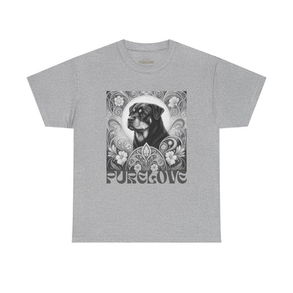 Rottweiler Buddha Vintage Unisex Cotton Tee for Dog Lovers (Black & White T-Shirt)
