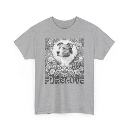 Staffy Grey & White Vintage Unisex Cotton Tee for Dog Lovers (Black & White T-Shirt)
