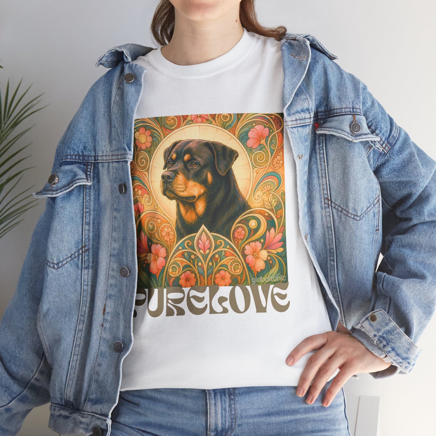 Rottweiler Buddha Vintage Graphic T-Shirt – Unisex Cotton Tee for Dog Lovers