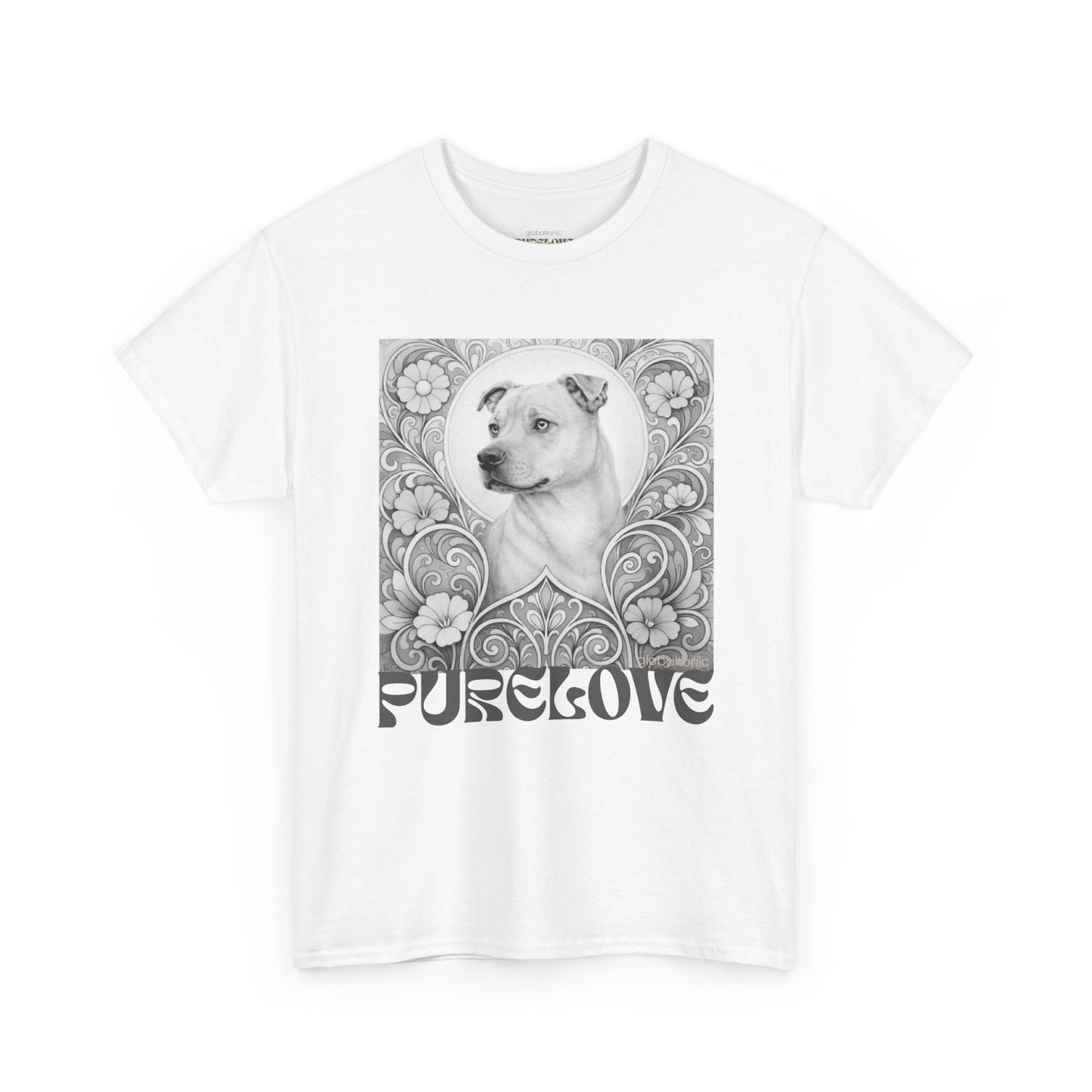 Staffy Tan Vintage Graphic T-Shirt – Unisex Cotton Tee for Dog Lovers (Black & White)