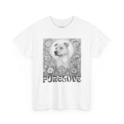 Staffy Tan Vintage Graphic T-Shirt – Unisex Cotton Tee for Dog Lovers (Black & White)