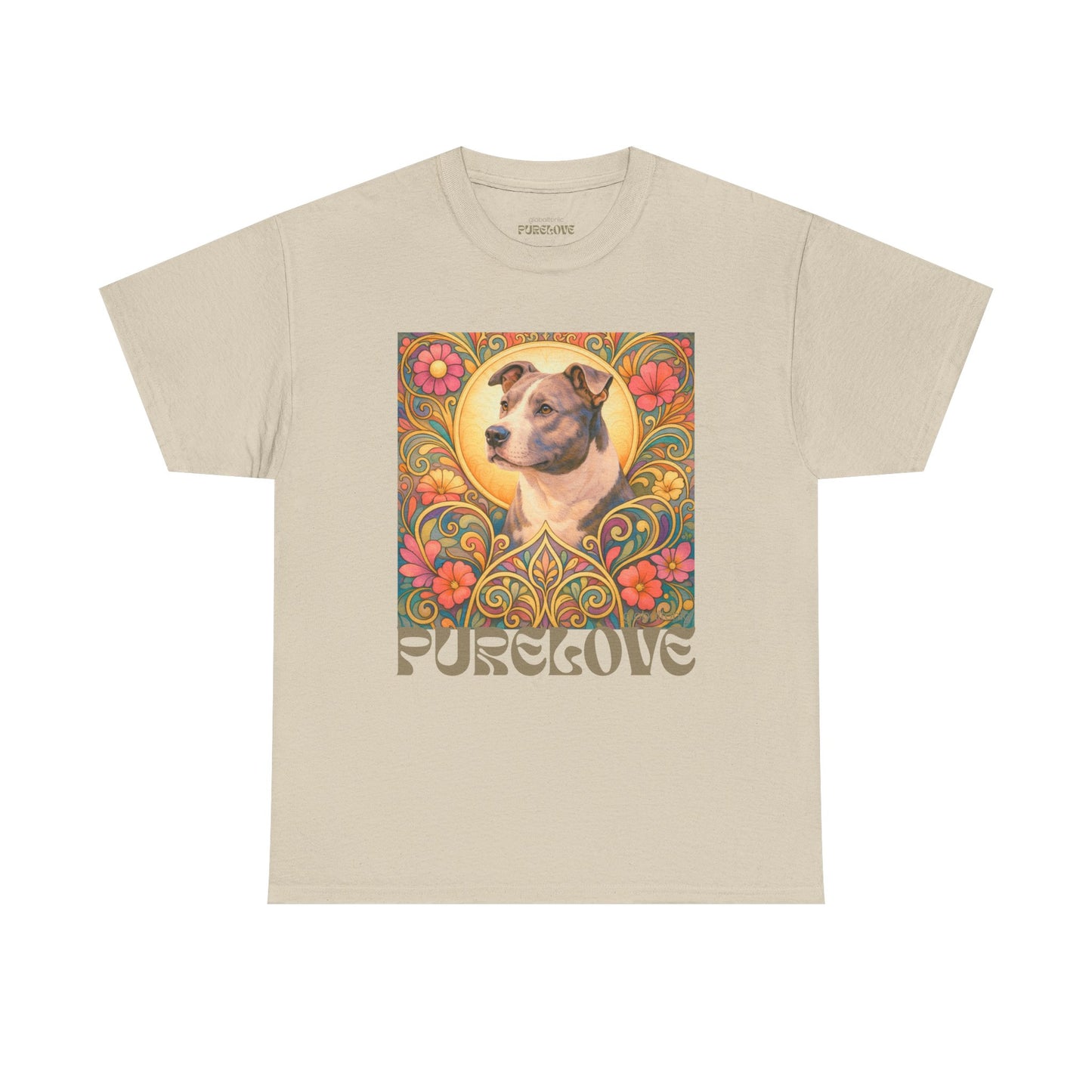 Staffy Grey & White Vintage Graphic T-Shirt – Unisex Cotton Tee for Dog Lovers