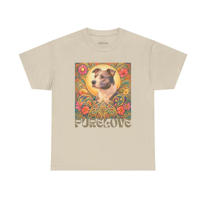 Staffy Grey & White Vintage Graphic T-Shirt – Unisex Cotton Tee for Dog Lovers