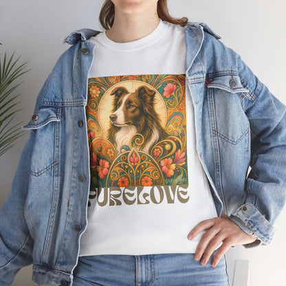 Border Collie (Chocolate & White) Vintage Graphic T-Shirt – Unisex Cotton Tee for Dog Lovers