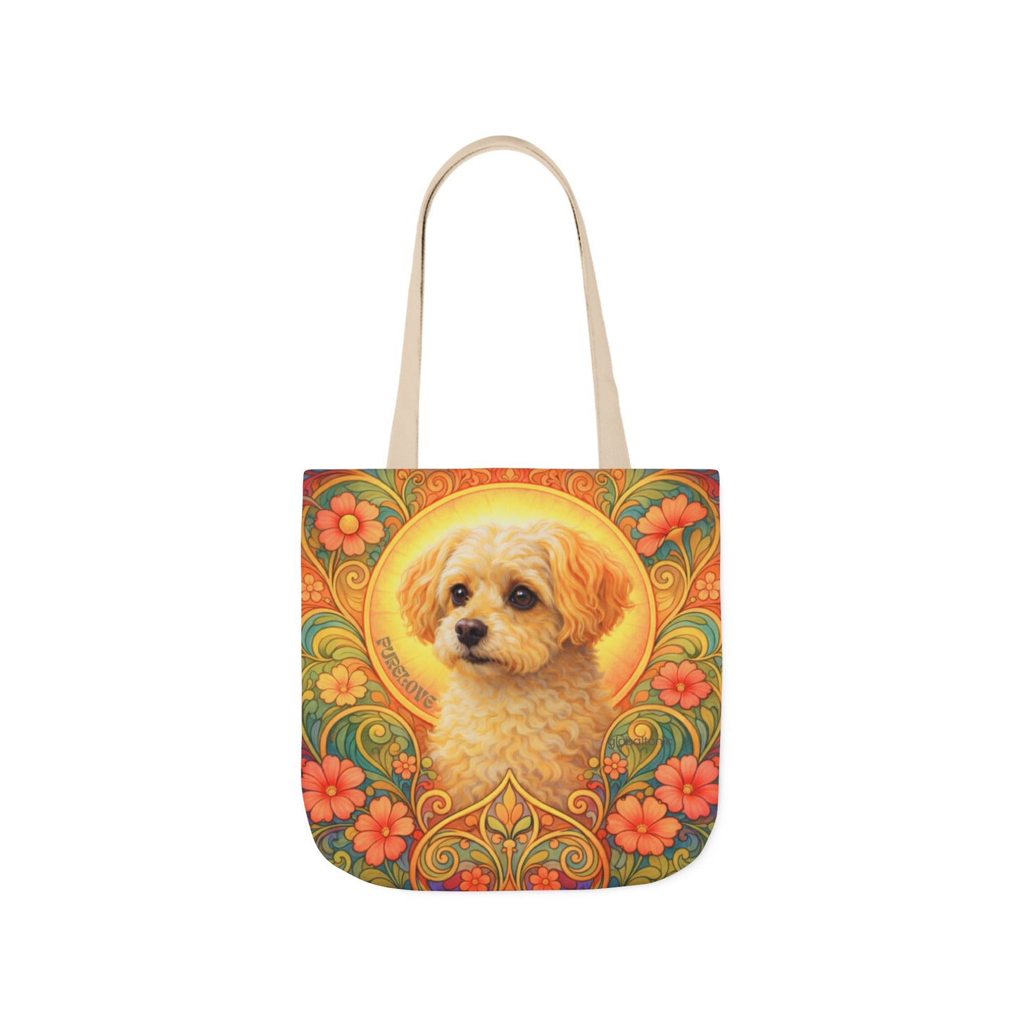 Foxypoo (Foodle) All-Over Print Canvas Tote Bag – Colourful Artistic Dog Lover Gift