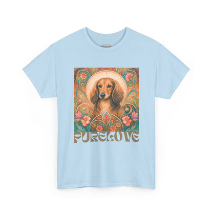 Dachshund Tan Longhair Vintage Graphic T-Shirt – Unisex Cotton Tee for Dog Lovers