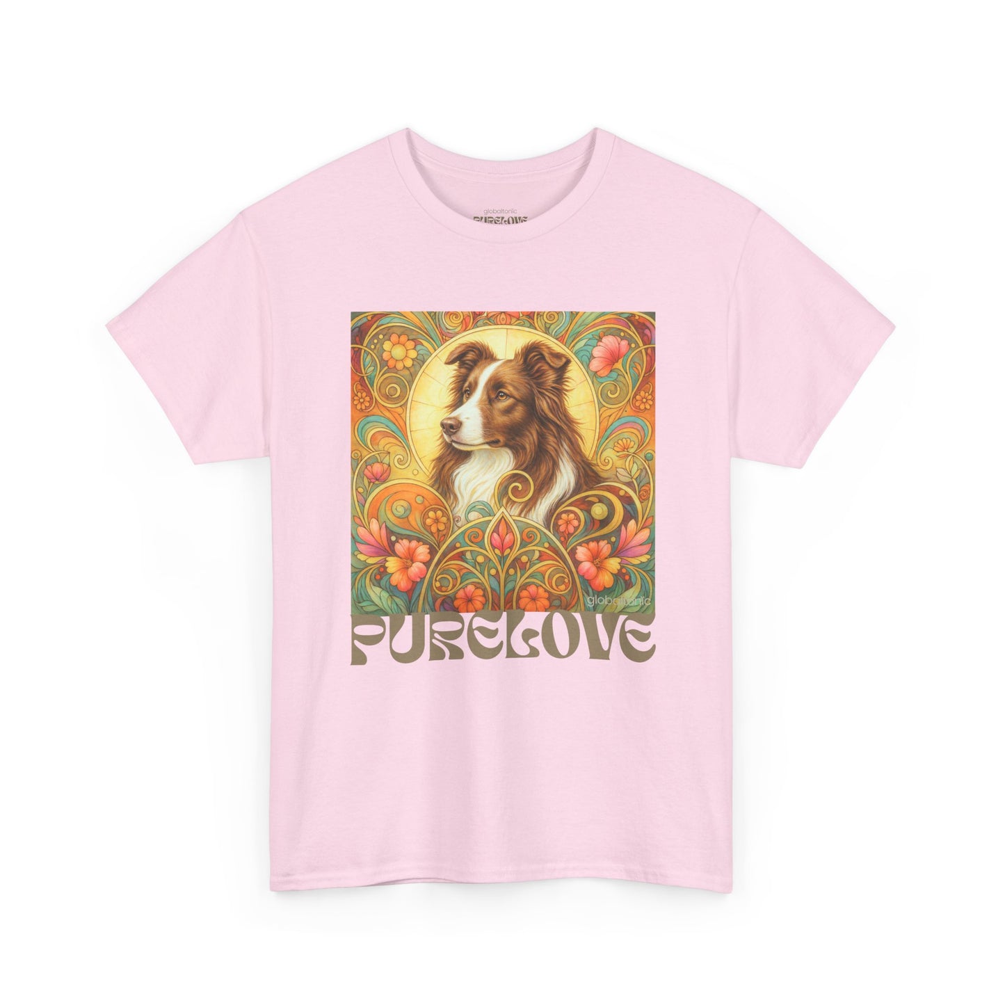 Border Collie (Chocolate & White) Vintage Graphic T-Shirt – Unisex Cotton Tee for Dog Lovers
