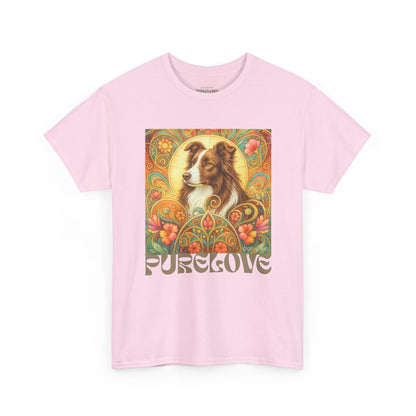 Border Collie (Chocolate & White) Vintage Graphic T-Shirt – Unisex Cotton Tee for Dog Lovers