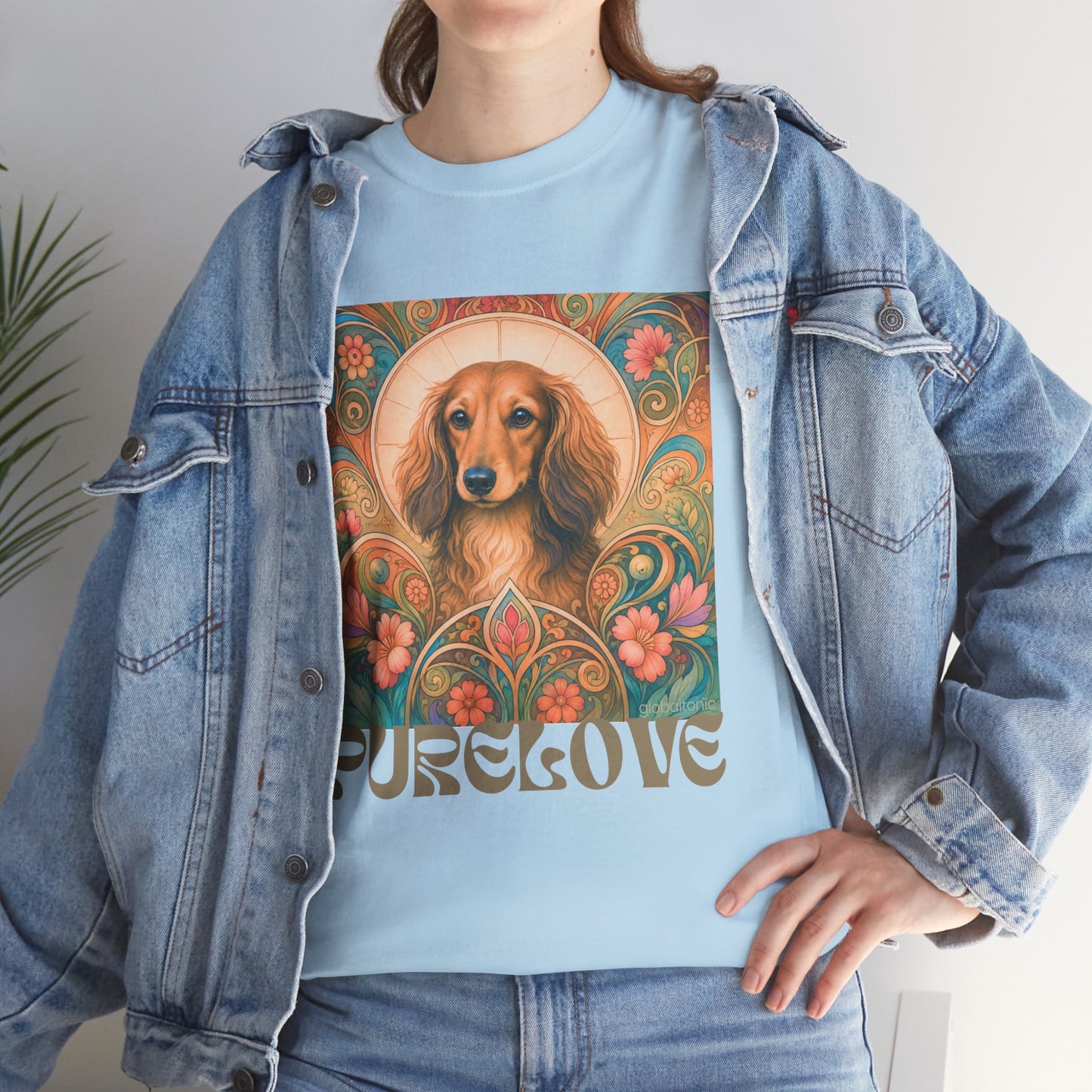 Dachshund Tan Longhair Vintage Graphic T-Shirt – Unisex Cotton Tee for Dog Lovers
