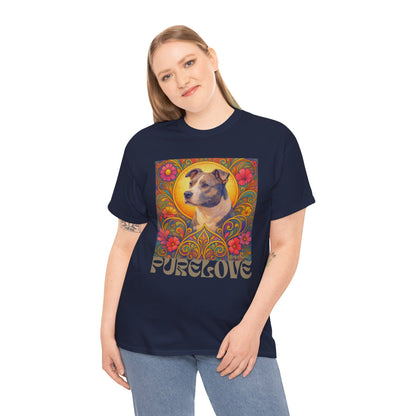 Staffy Grey & White Vintage Graphic T-Shirt – Unisex Cotton Tee for Dog Lovers