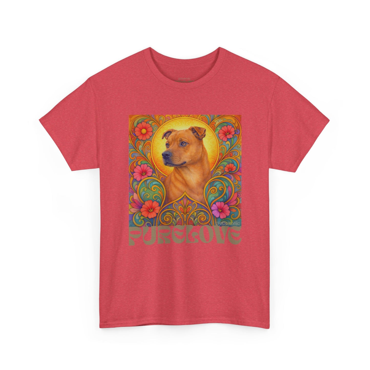 Staffy Tan Vintage Graphic T-Shirt – Unisex Cotton Tee for Dog Lovers